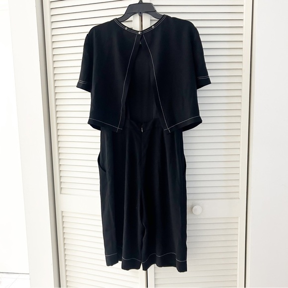 BCBGMaxAzria Richmond Black Short Sleeve Long Bermuda Short Romper Size Small - Picture 6 of 10